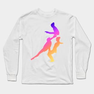 Women’s trio doing split paper clip with straddle Long Sleeve T-Shirt